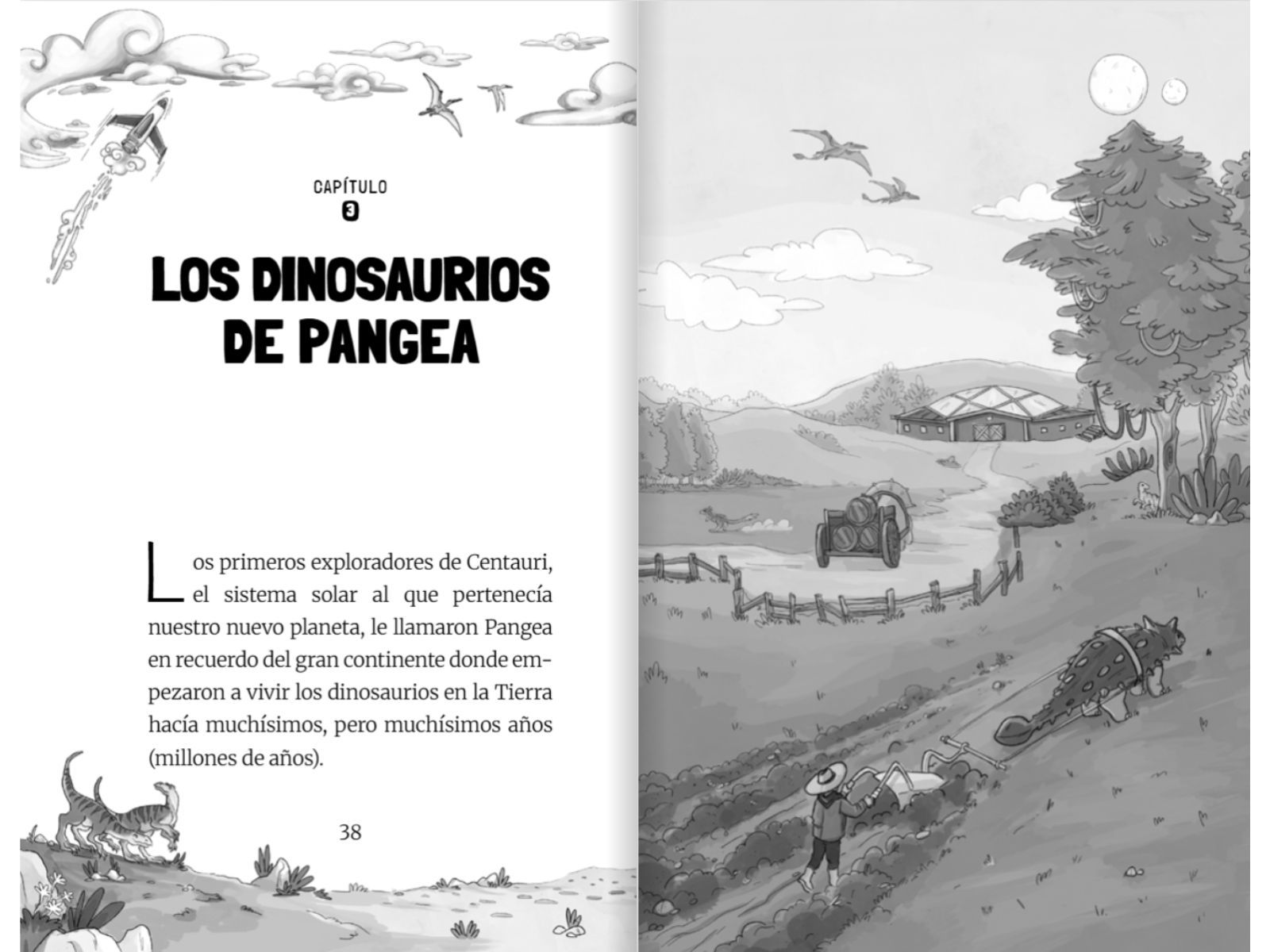 Entrenadores de dinosaurios, colonos de un nuevo mundo: Libro de dinosaurios para niños de 7 a 8 años